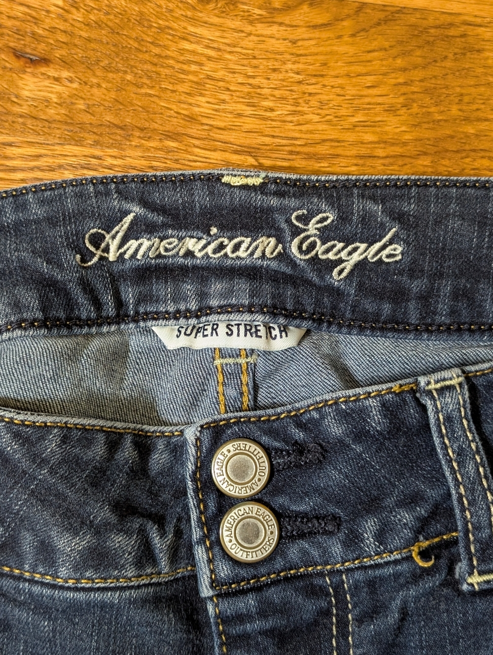 American Eagle Women's Artist Flare Jeans Dark Wash Stretch Denim Size 12 Long - Picture 6 of 8
